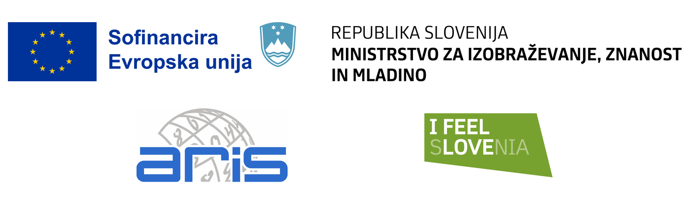 Sofinancira Evropska unija, Ministrstvo za izobraževanje, znanost in mladino, ARIS, I feel Slovenia